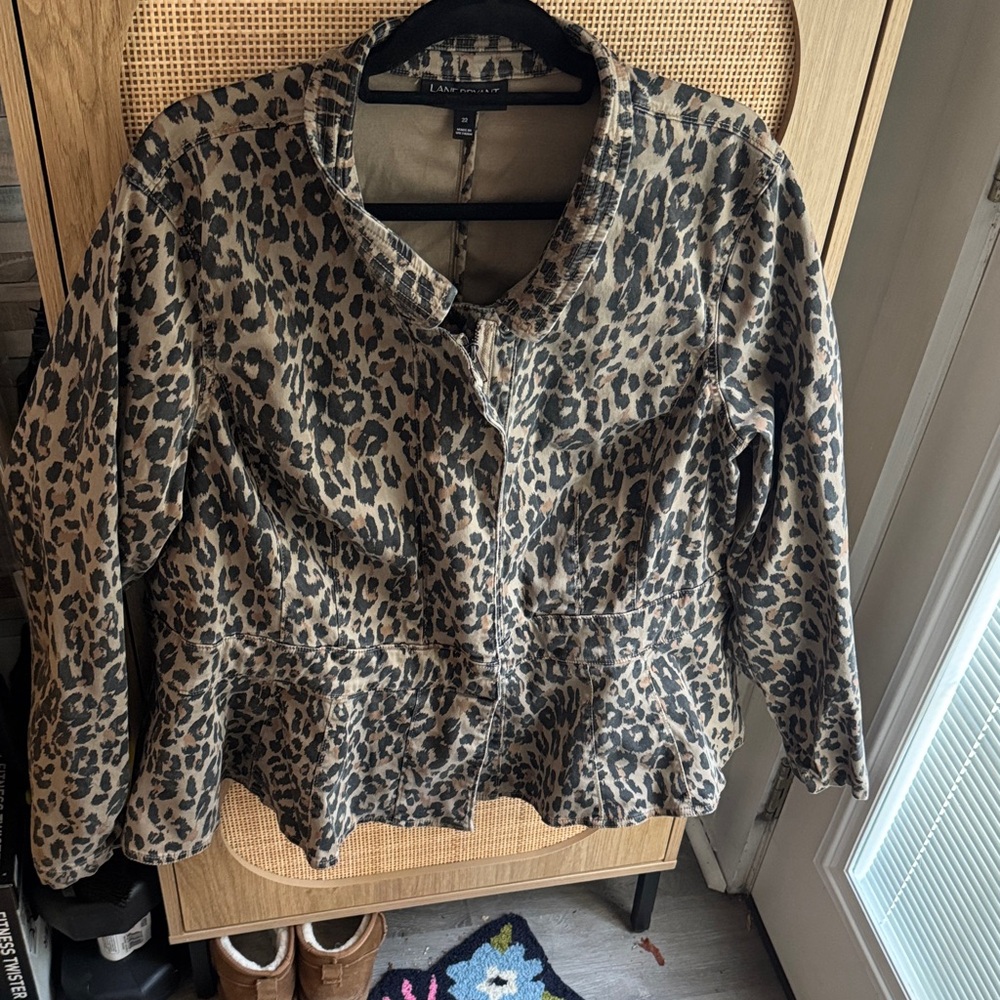 Lane Bryant Leopard Print Utility Jacket